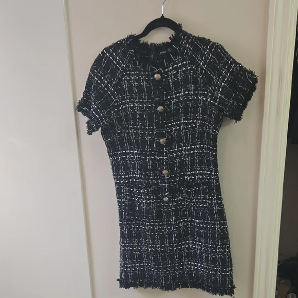 SHEIN Black and White Textured Dress - Picture 1 of 8